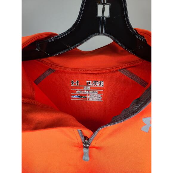 Under Armour orange 1/4 quarter zip long sleeve pullover - yxl youth XL - Picture 2 of 5